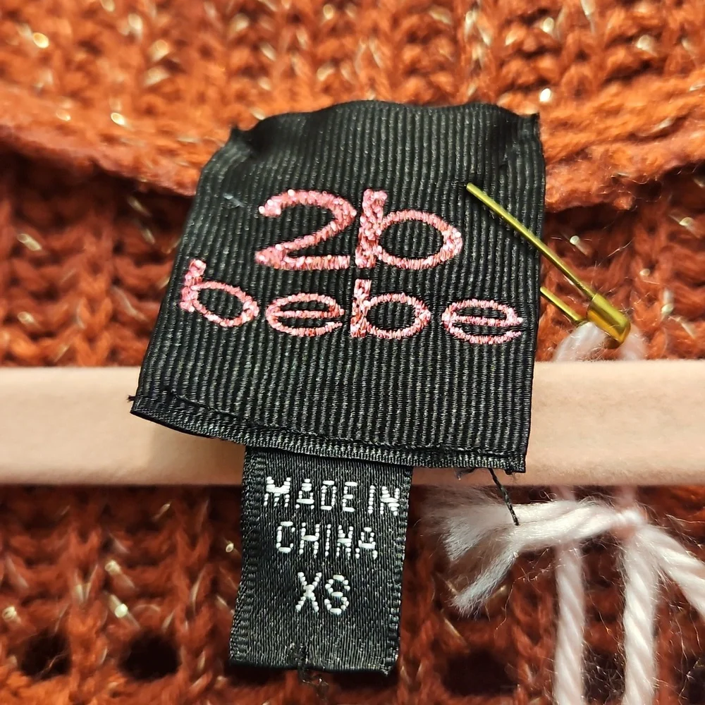 bebe Ruffle Collar Open Front Cardigan - Picture 3 of 4